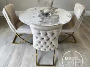 Sandhurst X Leg Dining Chair in Gold