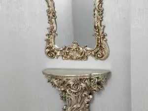 ORNATE SILVER CONSOLE