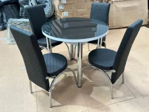 Round Tempered Glass Dining Set