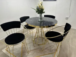 Canary-Tania Dining Set White Black