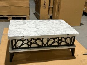 Extendable Coffee Table (Light Grey Pattern )